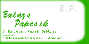 balazs papcsik business card